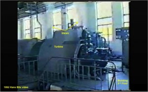 Figure 2. A steam turbine inside the electrical power building.
