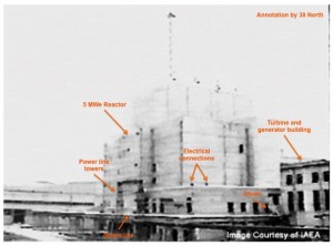 Figure 3. Ground view of the 5MWe reactor showing the external elevated steam line.