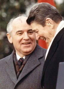 Mikhail Gorbachev and Ronald Reagan in 1987