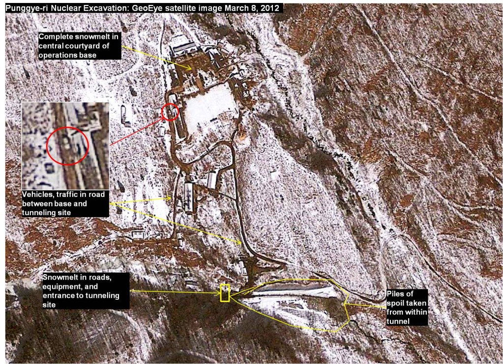 Punggye-ri Nuclear Excavation (March 8, 2012); GeoEye satellite image/analysis by Allison Puccioni, IHS Jane’s
