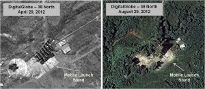 Figure 4. Comparison of Mobile Launch Stand and Old Launch Pad (Images © 2012 DigitalGlobe, Inc.)