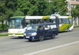 New trolley bus in Pyongyang, September 2012 (Photo: © Rudiger Frank 2012)