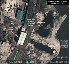 Figure 4. Pipes submerged; only circular structures visible. Yongbyon ELWR