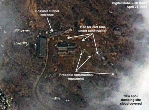 Figure 2. By April, preliminary work for new tunneling activity has begun.