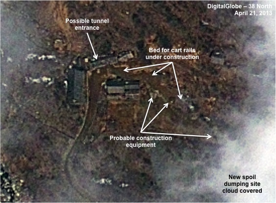 Figure 2. By April, preliminary work for new tunneling activity has begun.