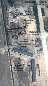 Figure 13. Several materials on the pad. Yongbyon 041913 - Transshipment Yard