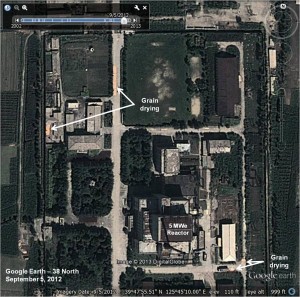 Figure 3. Grain seen drying just days after storms in the Yongbyon area in fall 2012.