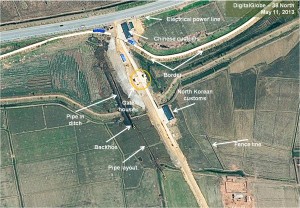 Figure 5. Entrance to the Hwanggumpyong Economic Zone built up by May 2013.