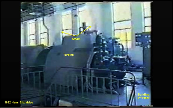 Figure 2. A steam turbine inside the electrical power building.