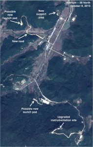 Figure 1. Overview of the Sohae Satellite Launching Station showing major construction projects underway.