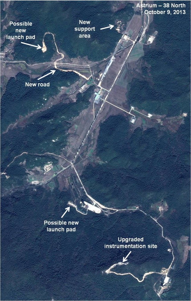 Figure 1. Overview of the Sohae Satellite Launching Station showing major construction projects underway.