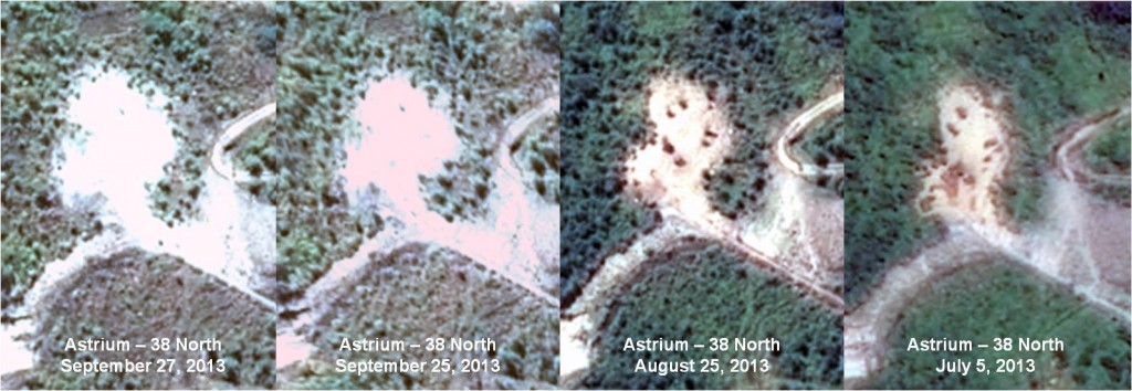 Figure 4. Gradually increasing spoil pile.