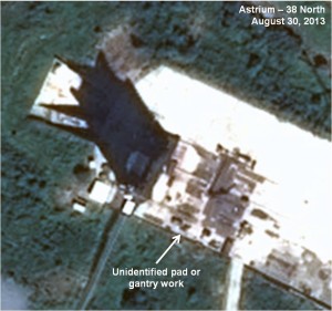 Figure 6. Unidentified construction material on the launch pad and/or gantry tower.