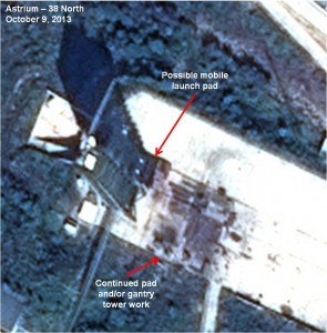 Figure 7. Continued work on the launch pad and/or gantry tower.
