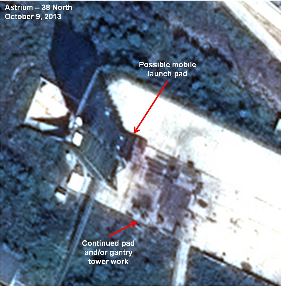 Figure 7. Continued work on the launch pad and/or gantry tower.