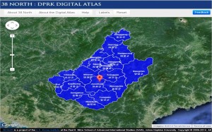 Fig 5. Ch’onch’on, Chagang-go (also written Jonchon, Jagang Province) Image: 38 North: DPRK Digital Atlas.