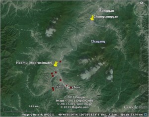 Figure 6: Initial Search Area Showing Surface-to-Air Missile Sites