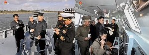 Figure 11. Kim Jong Un and officials depicted on stealth vessels.