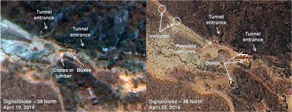 Figure 1. Increased activity around the tunnels at the South Portal.