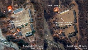 Figure 2. Probable command and communications vehicles spotted at the Main Support Area.