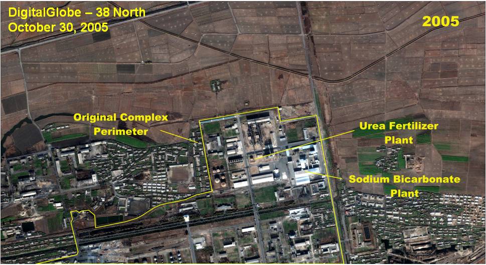 Figure 7-1. A comparison of the Namhung Youth Chemical Complex, northern section, showing the construction of the Anthracite Gasification Plant.