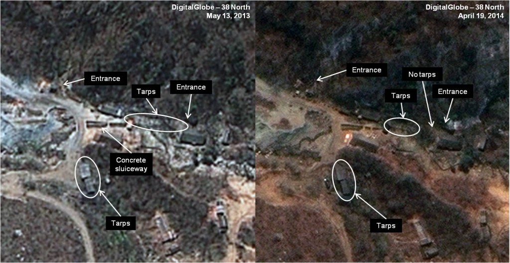 Figure 5. Tarps have been seen regularly around the South Portal tunnel entrances.