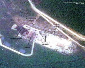 Figure 6. Construction work on the launch pad and gantry.