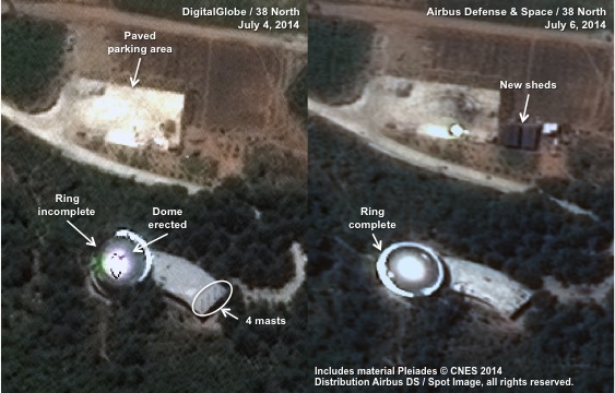 Images © 2014 DigitalGlobe, Inc. All rights reserved. Image right includes material Pleiades © CNES 2014. Distribution Airbus DS / Spot Image, all rights reserved. For media licensing options, please contact thirtyeightnorth@gmail.com. 