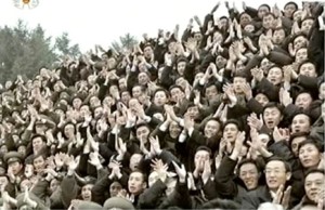 Personnel involved in the February 2013 nuclear test at a photo-op with Kim Jong Un (Photo: KCTV).