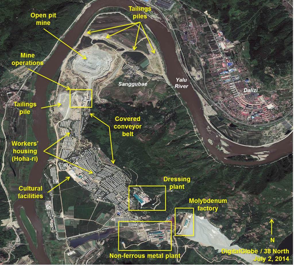 A satellite overview of the March 5 Youth Mine, July 2, 2014. Note: image rotated. Image © 2014 DigitalGlobe, Inc. All rights reserved. For media licensing options, please contact thirtyeightnorth@gmail.com.