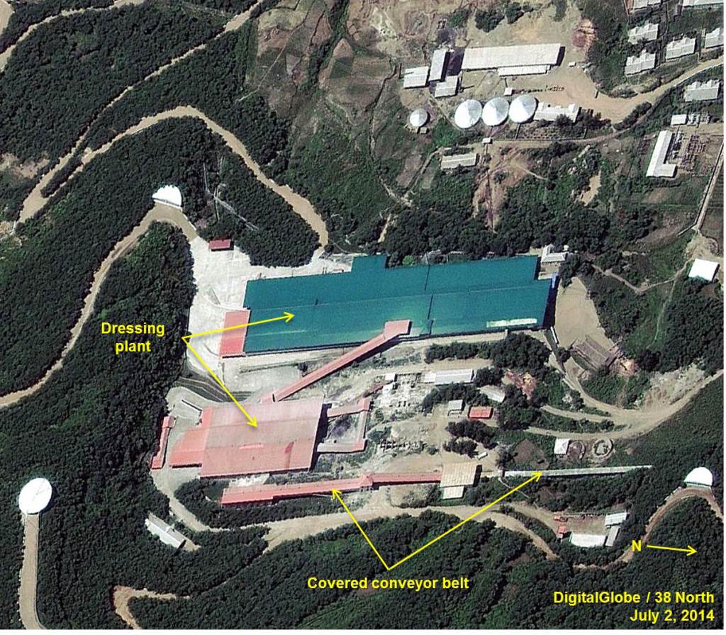 A satellite view of the dressing plant, July 2, 2014. Note: image rotated. Image © 2014 DigitalGlobe, Inc. All rights reserved. For media licensing options, please contact thirtyeightnorth@gmail.com.