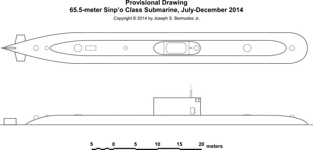 Updated provisional drawing of the SINPO-class submarine.