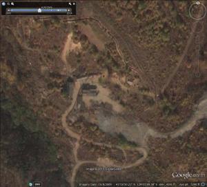 Google Earth image of West Portal at Punggye-ri Nuclear Test Site on October 8, 2009. Image: Google Earth, October 8, 2009.