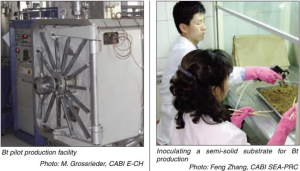 Left: autoclave with control panel; Right: Laminar flow cabinet (Photo: Pesticides News)