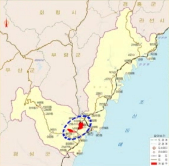 A 2014 Map of the Chongjin Economic Development Zone.