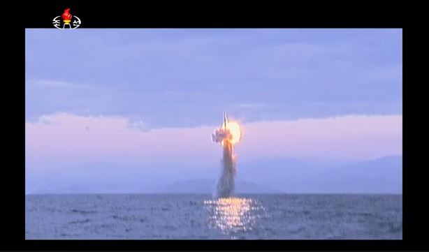 The December 2015 SLBM test. Screengrab: KCTV.