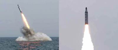 North Korea’s SLBM launches from May 8, 2015 and April 26, 2016 (Photos: KCNA/Rodong Sinmun)