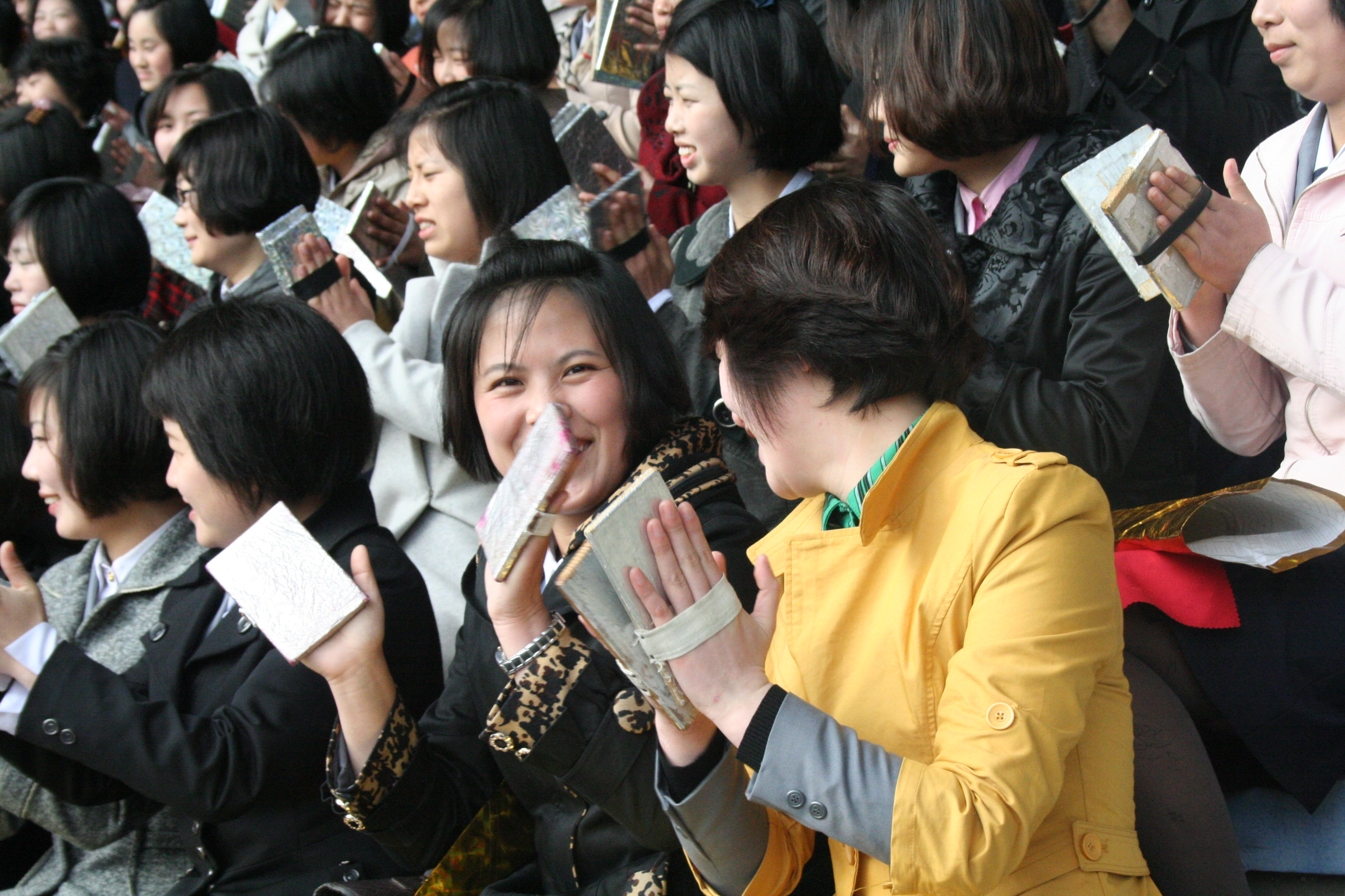 North Korean citizens watch the Pyongyang Marathon in 2015. (Photo: Andray Abrahamian)