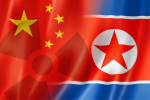 Nuclear China North Korea Flags