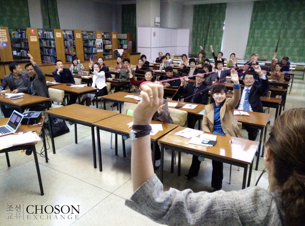 Teaching networking, Spring 2015. (Photo: Choson Exchange)