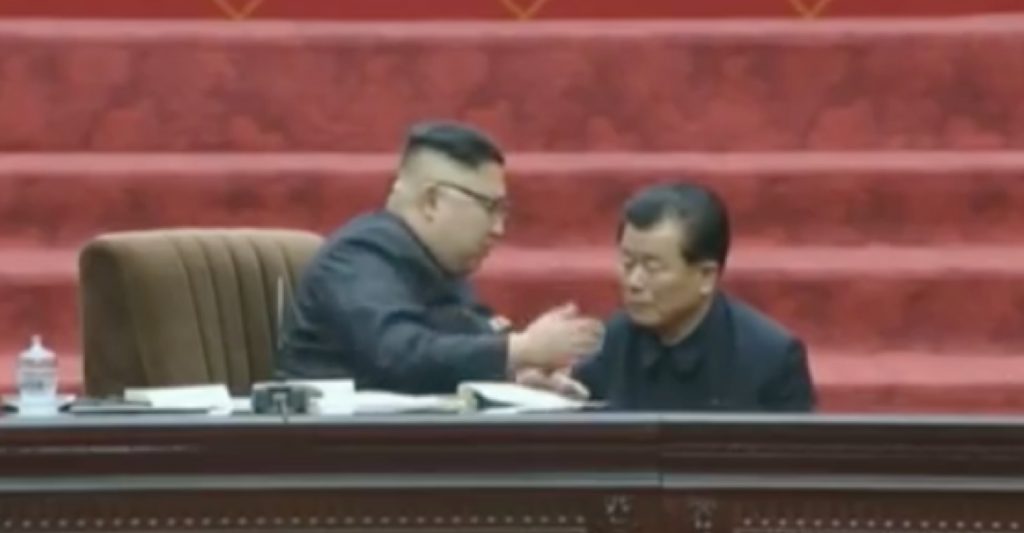 Kim Jong Un confers with Party Economic Affairs Director O Su Yong (Photo: KCTV/NK Leadership Watch)