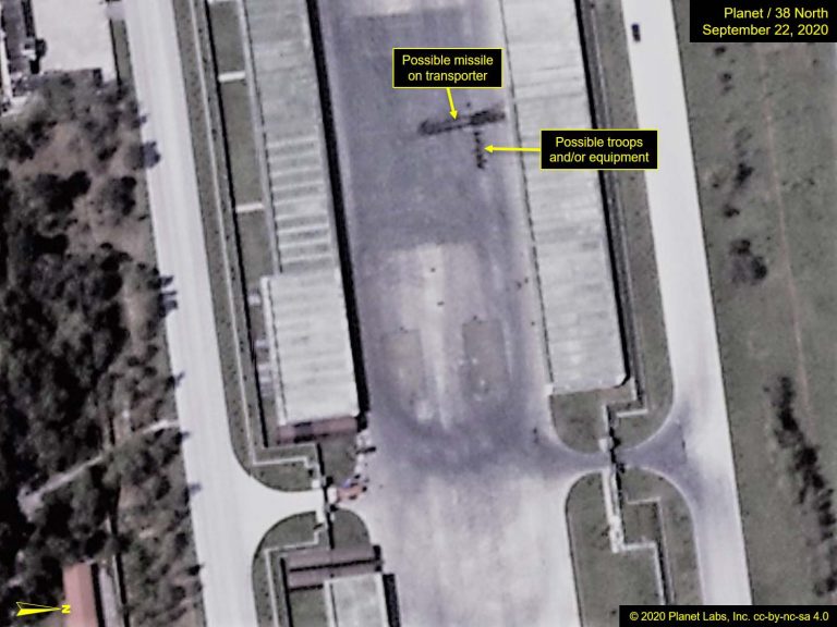 Mirim Parade Training Ground: Probable Missile-Related Vehicle at Storage Compound