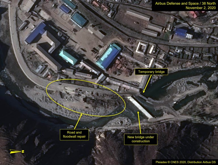 Figure 12a. Post-typhoon repairs to roads, floodwalls and infrastructure. Image Pleiades © CNES 2020, Distribution Airbus DS. For media options, please contact thirtyeightnorth@gmail.com.