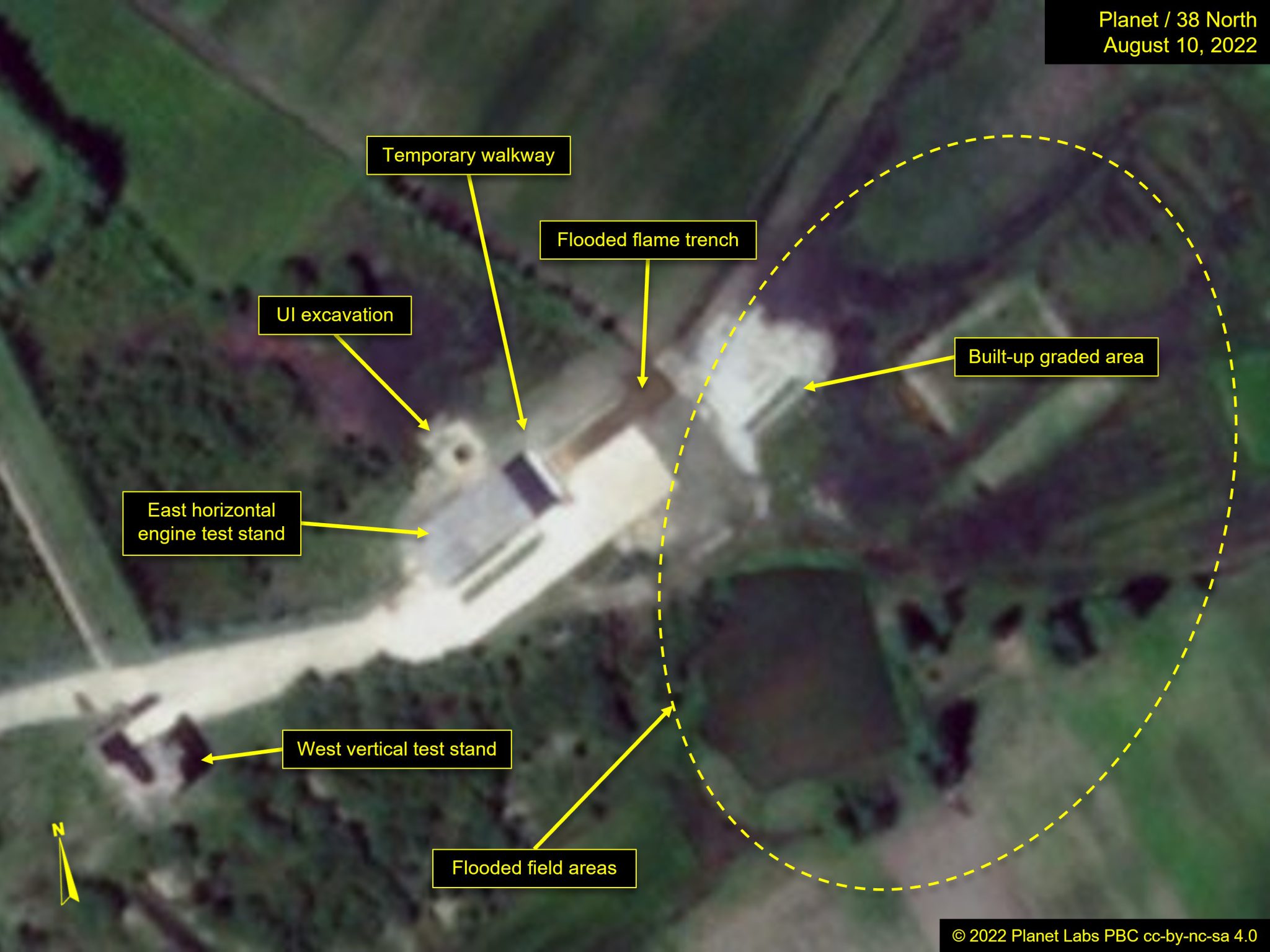 Magunpo Solid Rocket Engine Test Facility Signs Of Flooding 38 North Magunpo solid rocket engine test facility signs of flooding 38 north