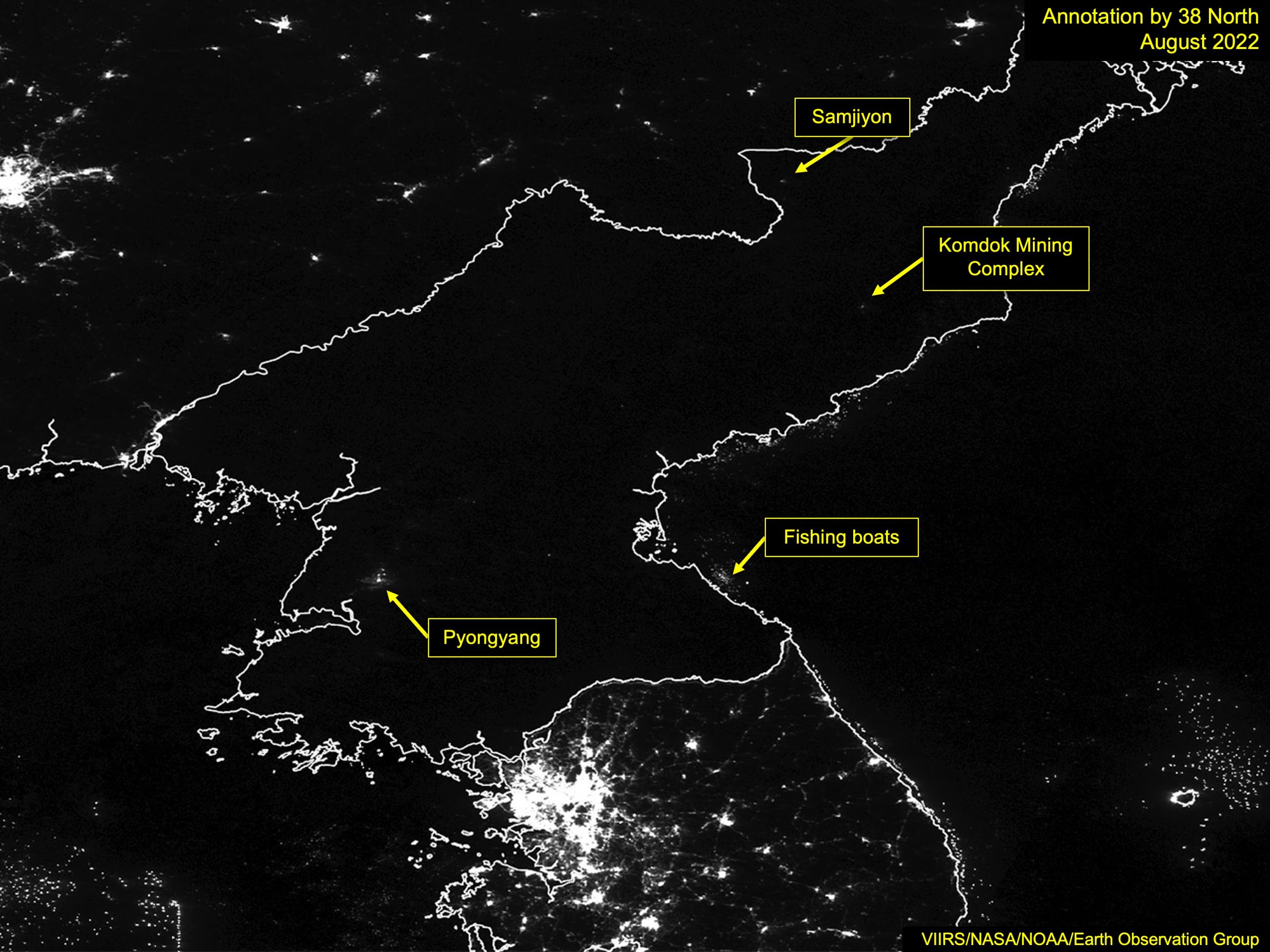 밤에 보는 북한의 새로운 모습